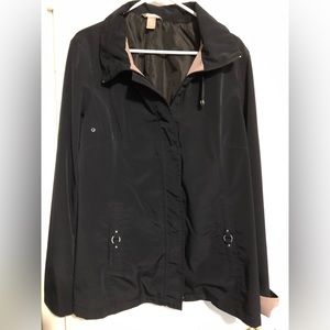 White Stag Wind/Rain Coat in Black and Tan, Size XL 12/14